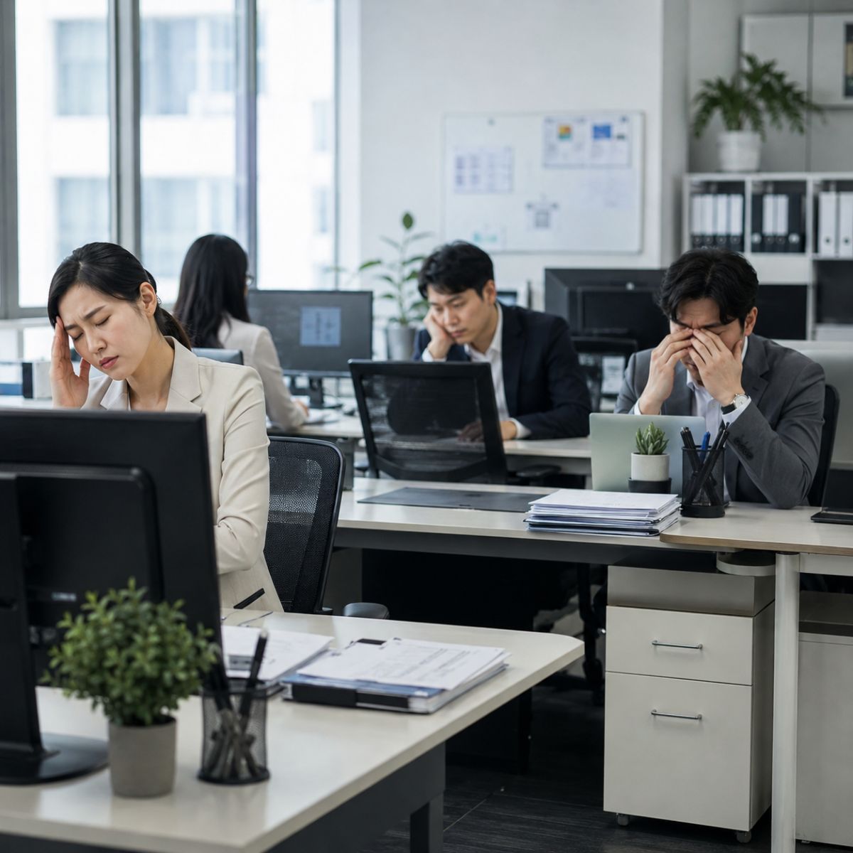 Trabajadores con síntomas del síndrome del edificio enfermo